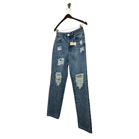 NWT REVOLVE SUPERDOWN Miranda Distressed Jeans Blue Wash 26 - Picture 6 of 10